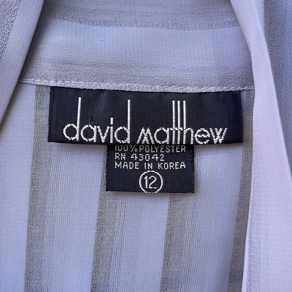 David Matthew long sleeve sheer blouse size 12 - Picture 2 of 2